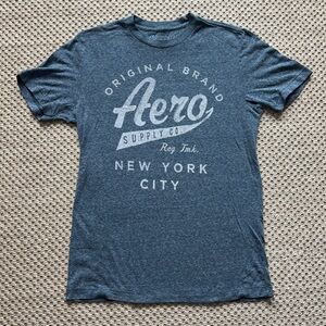 Aeropostale Aero NYC TShirt Women’s Sz S/P Blue gray Heather
Cotton Blend